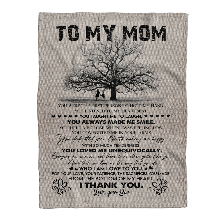 Gift For Mother Blanket, To My Mom You Were The First Person To Hold My Hand - Love From Son 1641352231436.png