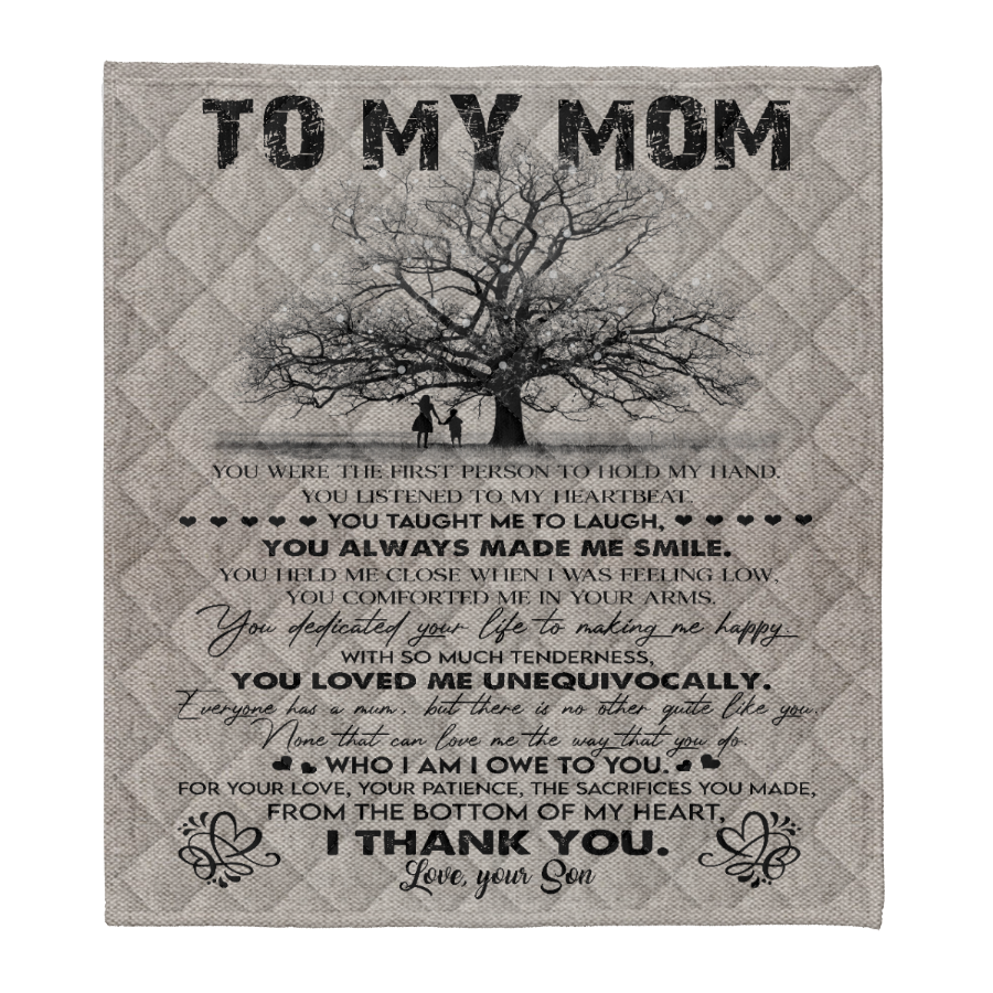 Gift For Mother Blanket, To My Mom You Were The First Person To Hold My Hand - Love From Son 1641352244322.png
