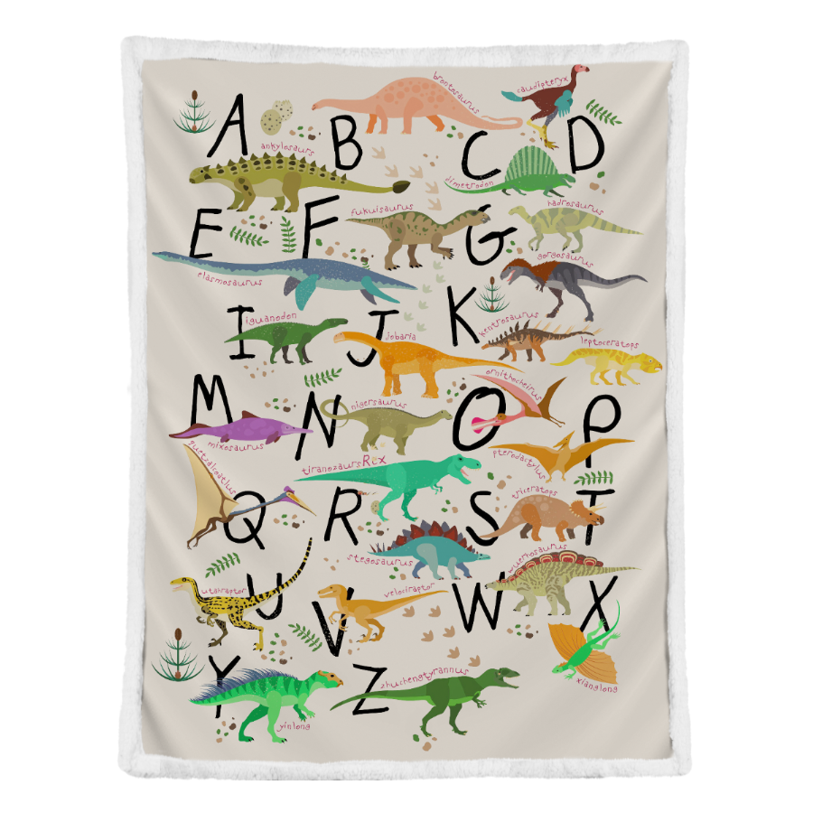 Dinosaur Blanket, Abc Dinosaur Blanket Super Soft Fluffy Sherpa Throw 1641353000881.png