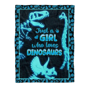 Dinosaur Blanket, Just A Girl Who Love Dinosaurs 1641355653795.png
