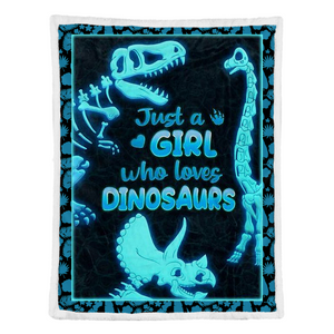 Dinosaur Blanket, Just A Girl Who Love Dinosaurs 1641355657955.png