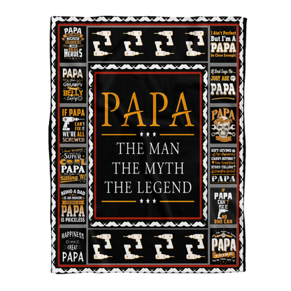 Gift For Father Blanket, Papa The Man The Myth The Legend 1641355967520.png