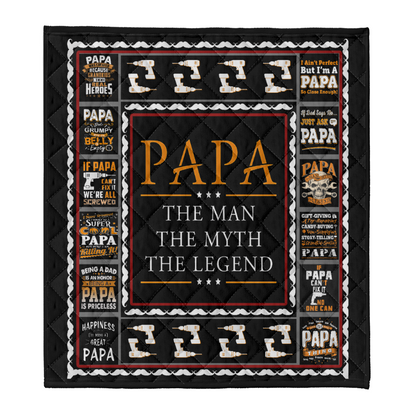 Gift For Father Blanket, Papa The Man The Myth The Legend 1641355973899.png