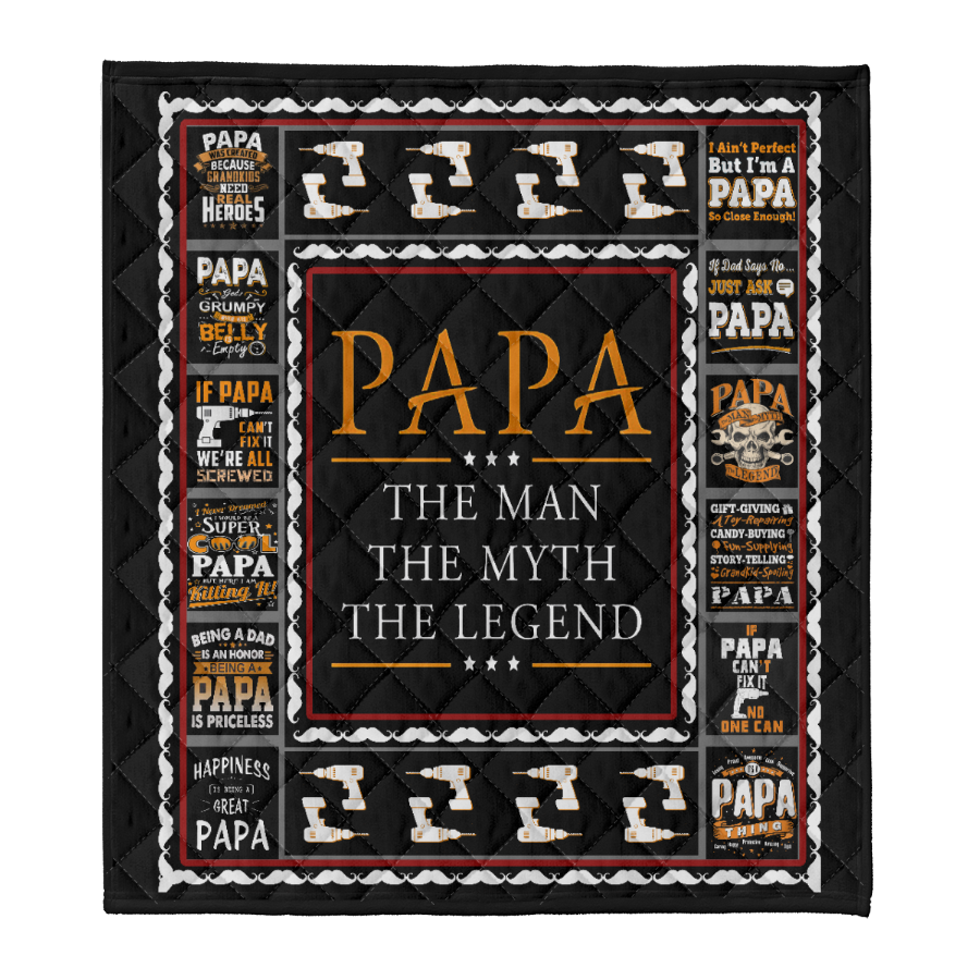 Gift For Father Blanket, Papa The Man The Myth The Legend 1641355973899.png