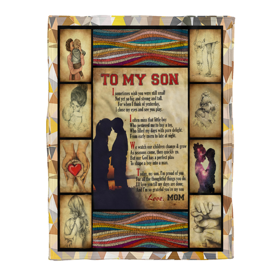 Gift For Son Blanket, To My Son Love From Mom 1641356078523.png