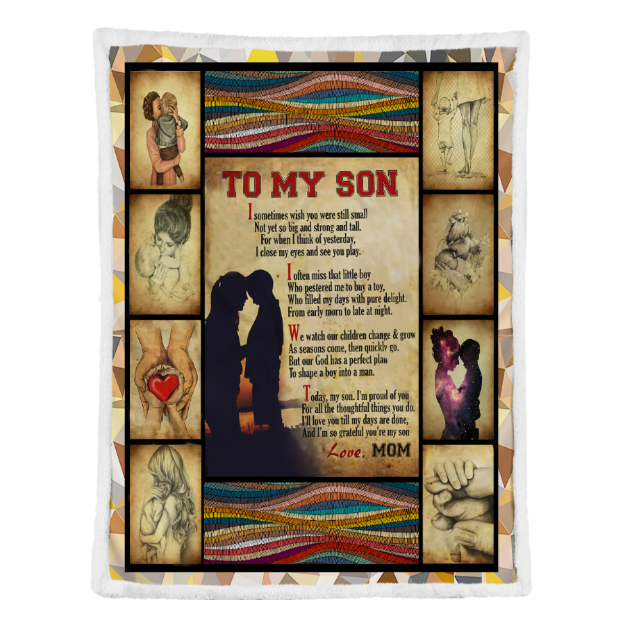 Gift For Son Blanket, To My Son Love From Mom 1641356080899.png