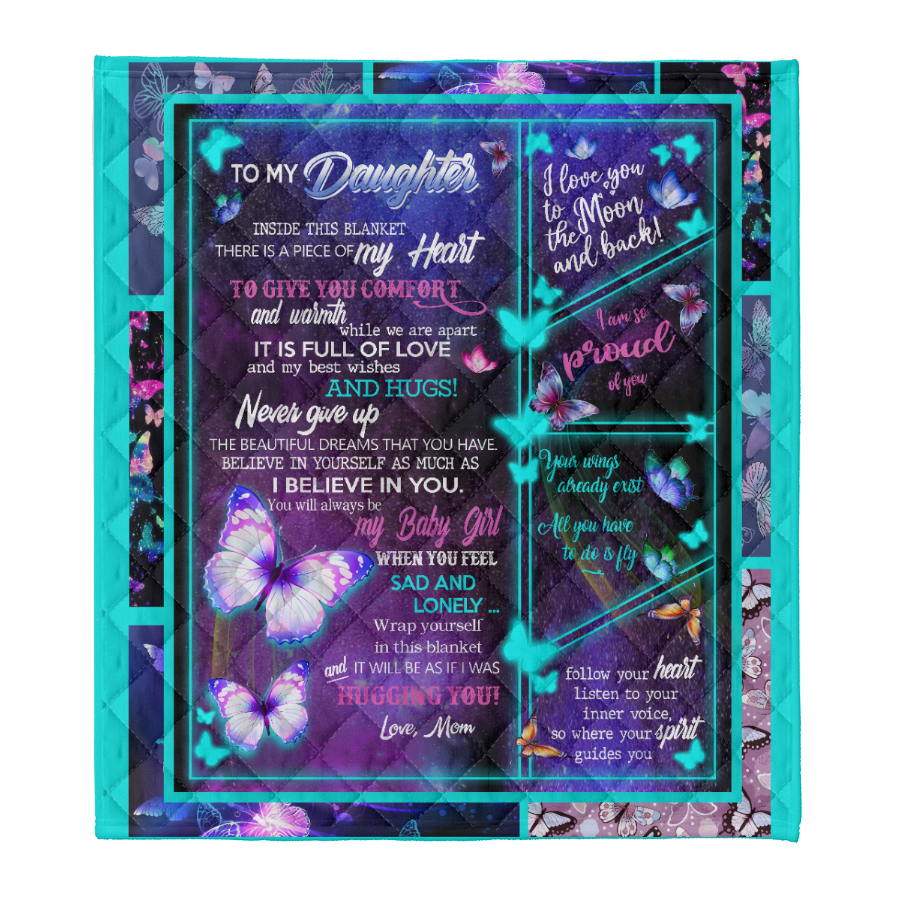 Gift For Daughter Blanket, To My Daughter I Love You To The Moon And Back 1641356804408.png