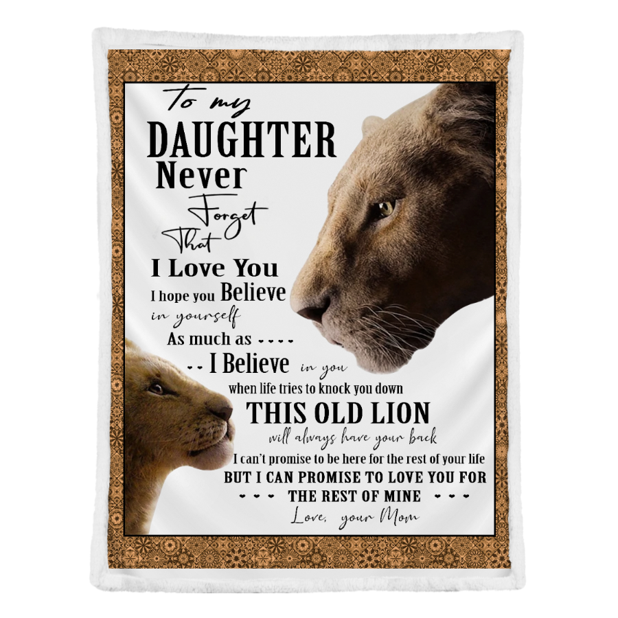 Gift for Daughter Lion Blanket, To My Daughter I Love You From Mom 1641357169856.png