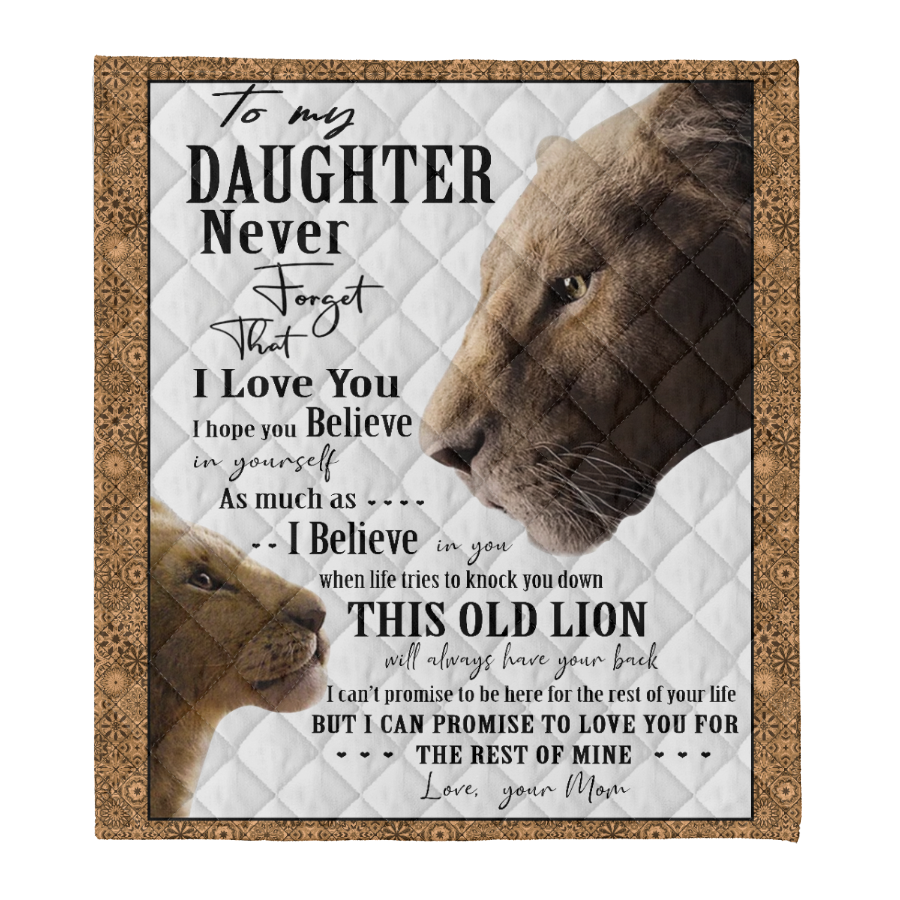 Gift for Daughter Lion Blanket, To My Daughter I Love You From Mom 1641357172136.png