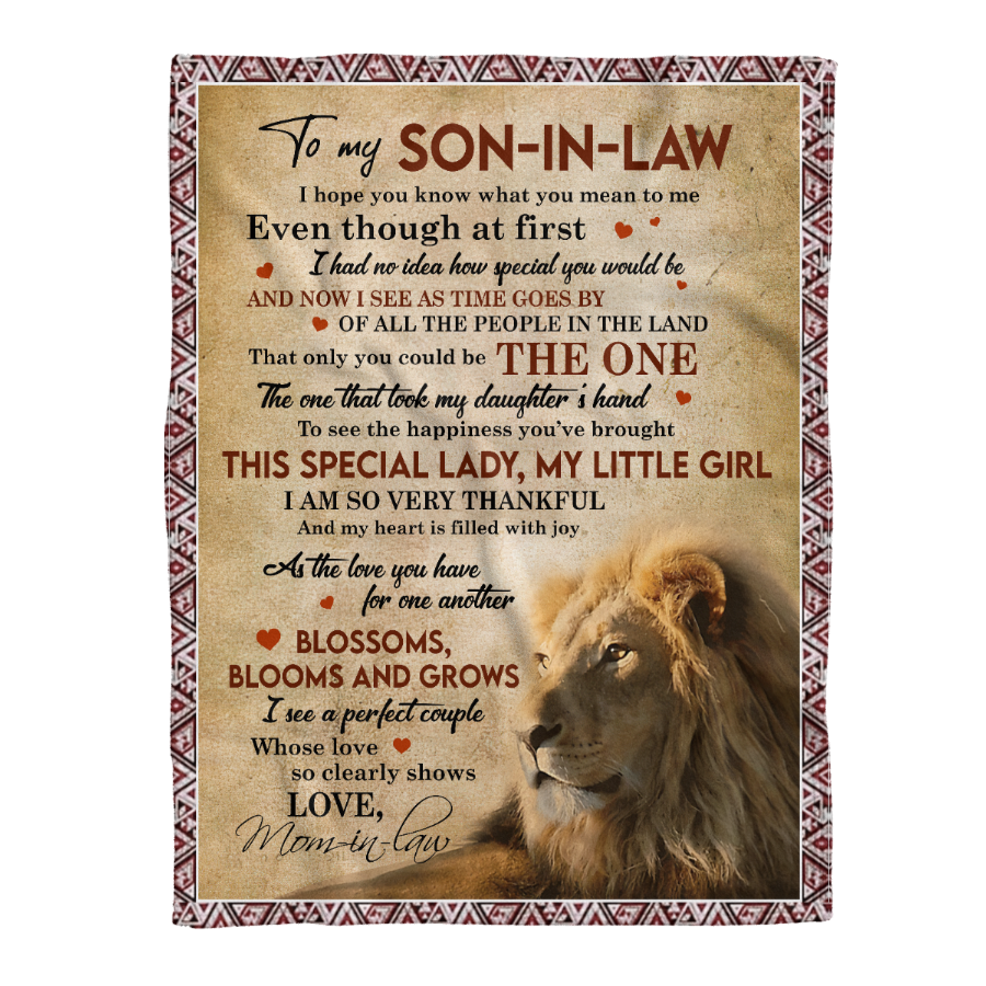 Gift For Son Blanket, To My Son In Law Blossoms 1641357474737.png