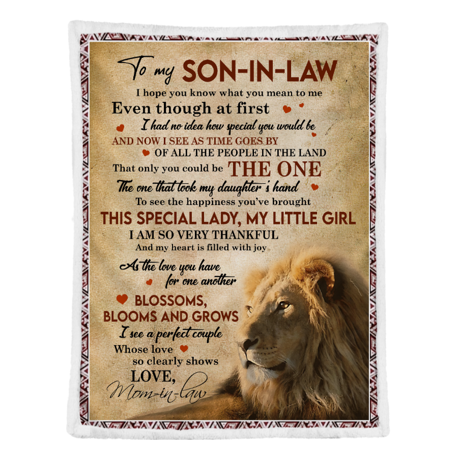 Gift For Son Blanket, To My Son In Law Blossoms 1641357477617.png
