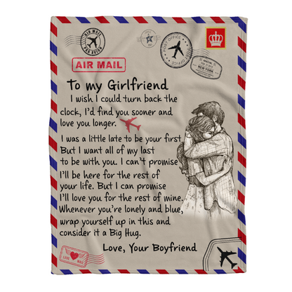 Gift For Girlfriend Blanket, To My Girlfriend I Wish I Could Turn Back The Clock 1641366883177.png