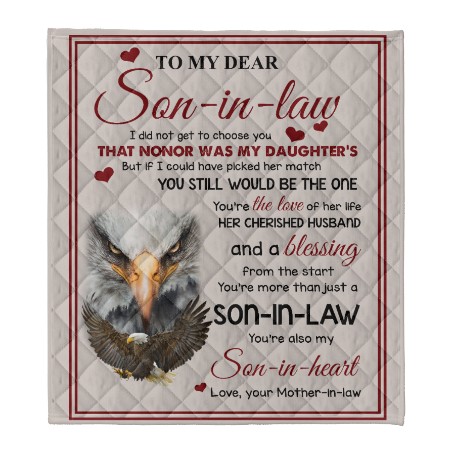Gift For Son Blanket, To My Dear Son In Law Eagle Blanket 1641368142665.png