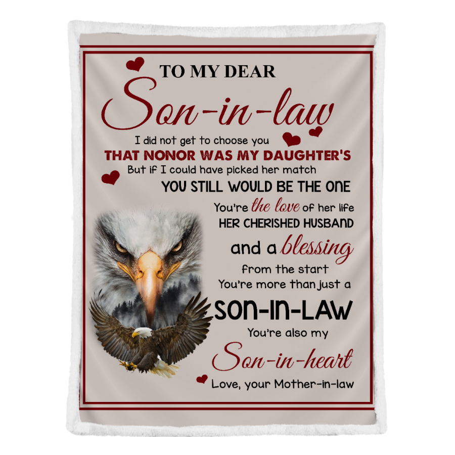 Gift For Son Blanket, To My Dear Son In Law Eagle Blanket 1641368145066.png