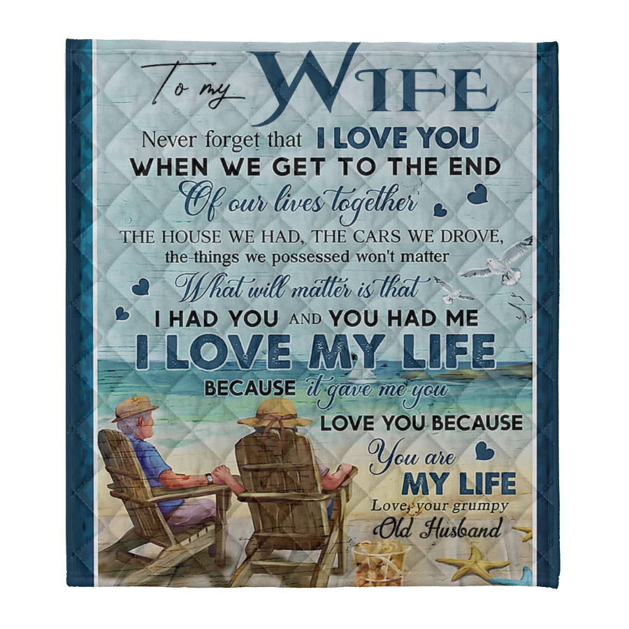 Gift For Wife Blanket, Never Forget That I Love U Old Husband To Wife Fleece Blanket 1641373385124.png