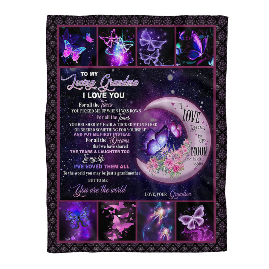 Gift For Grandma Blanket, You're The World Fleece Blanket 1641377733593.png