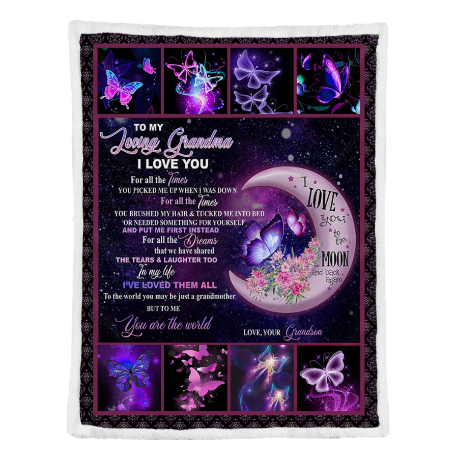 Gift For Grandma Blanket, You're The World Fleece Blanket 1641377739293.png