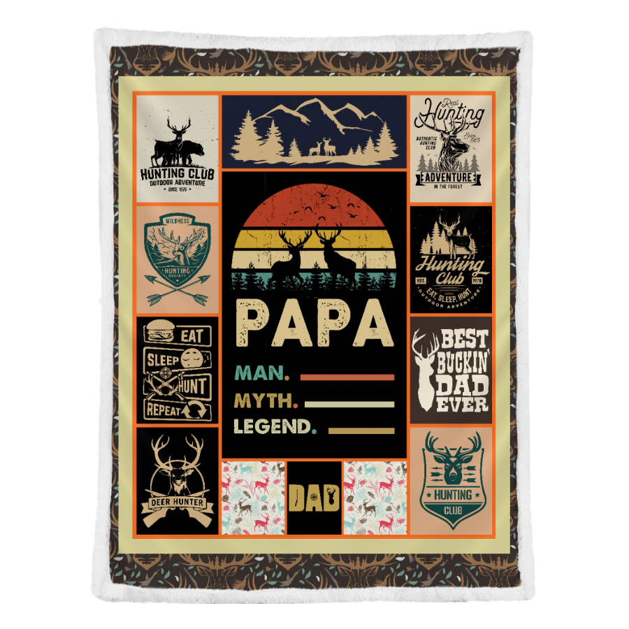 Gift For Father Blanket, Papa Man Myth Legend Vintage Blanket Gift For Dad 1641436111235.png