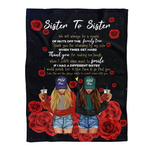 Gift For Sister Blanket, Sister To Sister Thank You For Making Me Laugh Roses 1641436273221.png