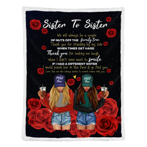 Gift For Sister Blanket, Sister To Sister Thank You For Making Me Laugh Roses 1641436280420.png
