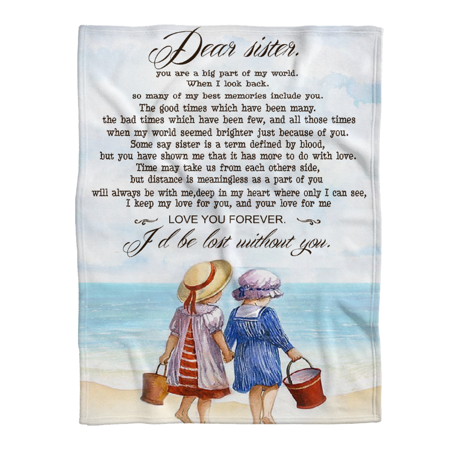 Gift For Sister Blanket, To My Sister Fleece Blanket You Are A Big Part Of My World When I Look Back, Gift For Bestie, Gift For Family, Gift For Friend, Home Decor Bedding Couch Sofa Soft and Comfy 1641439726755.png