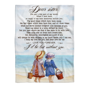 Gift For Sister Blanket, To My Sister Fleece Blanket You Are A Big Part Of My World When I Look Back, Gift For Bestie, Gift For Family, Gift For Friend, Home Decor Bedding Couch Sofa Soft and Comfy 1641439726755.png
