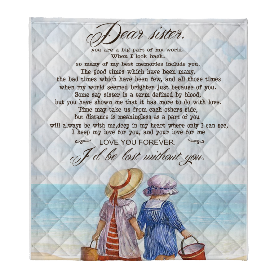 Gift For Sister Blanket, To My Sister Fleece Blanket You Are A Big Part Of My World When I Look Back, Gift For Bestie, Gift For Family, Gift For Friend, Home Decor Bedding Couch Sofa Soft and Comfy 1641439730492.png