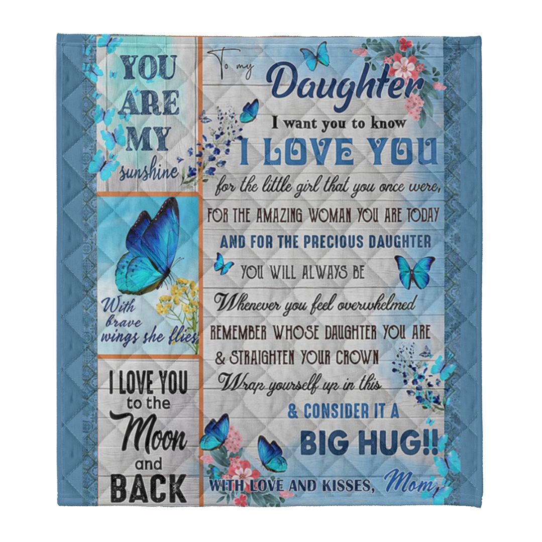 Gift For Daughter Blanket, Mom To Daughter Butterfly Consider Big Hug Fleece Blanket 1641440485261.png