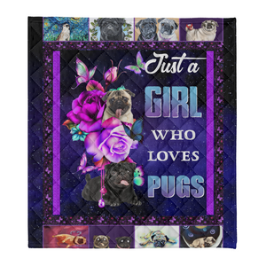Dog Blanket, Just A Girl Who Loves Pug Purple Rose Blanket Gift For Dog Lovers Birthday Gift Home Decor Bedding Couch Sofa Soft And Comfy Cozy 1641441384426.png