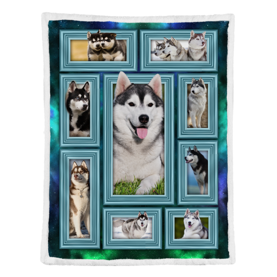 Amazing Siberian Husky Fleece Blanket 1641441719832.png