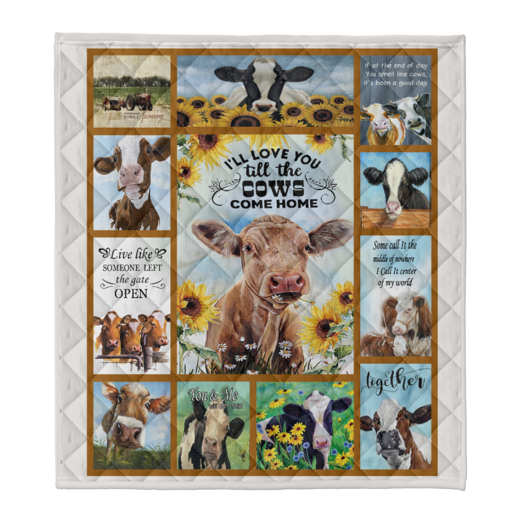 Cow Blanket, I'll Love You Till The Cows Come Home Fleece Blanket 1641442346338.png