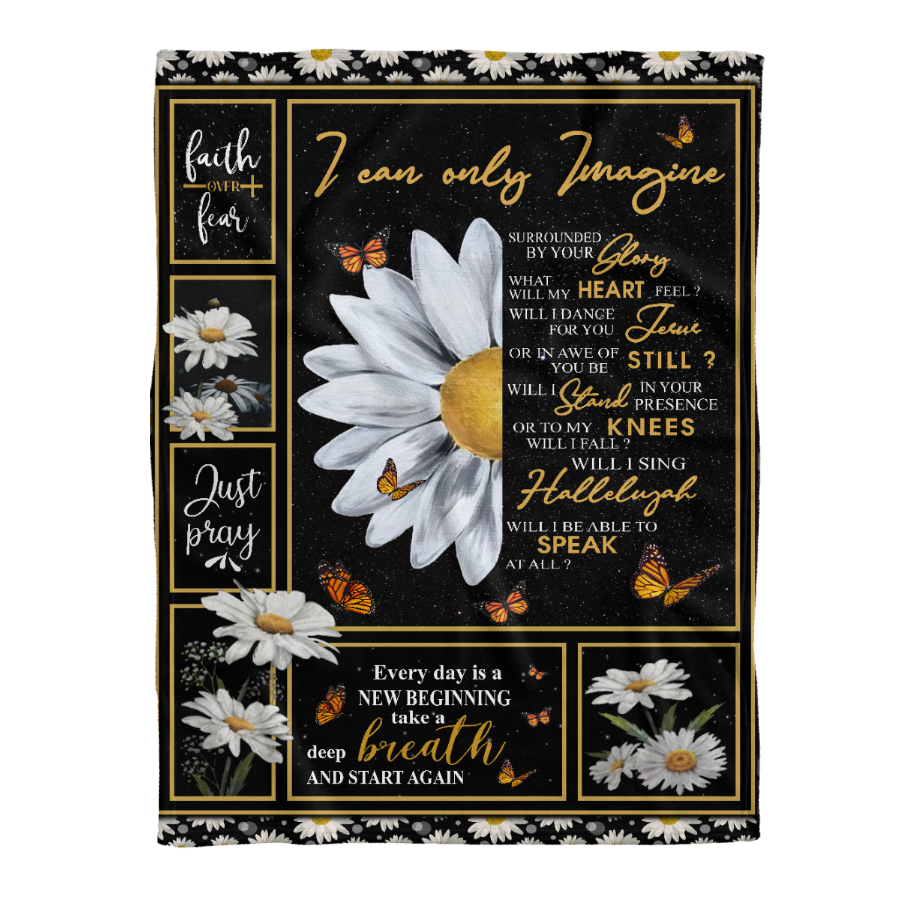 God - Daisy Flower And Butterfly - I Can Only Imagine - Fleece Blanket Gift For Family Friends Birthday Gift Home Decor Bedding Couch Sofa Soft 1641453595552.png