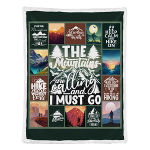 Hike More Worry Less, The Mountains Are Calling And I Must Go Fleece Blanket Gift For Hiking Lovers Home Decor Bedding Couch Sofa Soft And Comfy Cozy 1641455238326.png