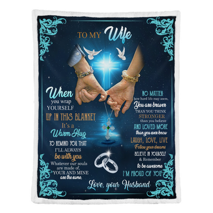To My Wife When You Wrap Yourself Up In This Blanket Gift For Wife From Husband Birthday Gift Home Decor Bedding Couch Sofa Soft and Comfy Cozy 1641455889516.png
