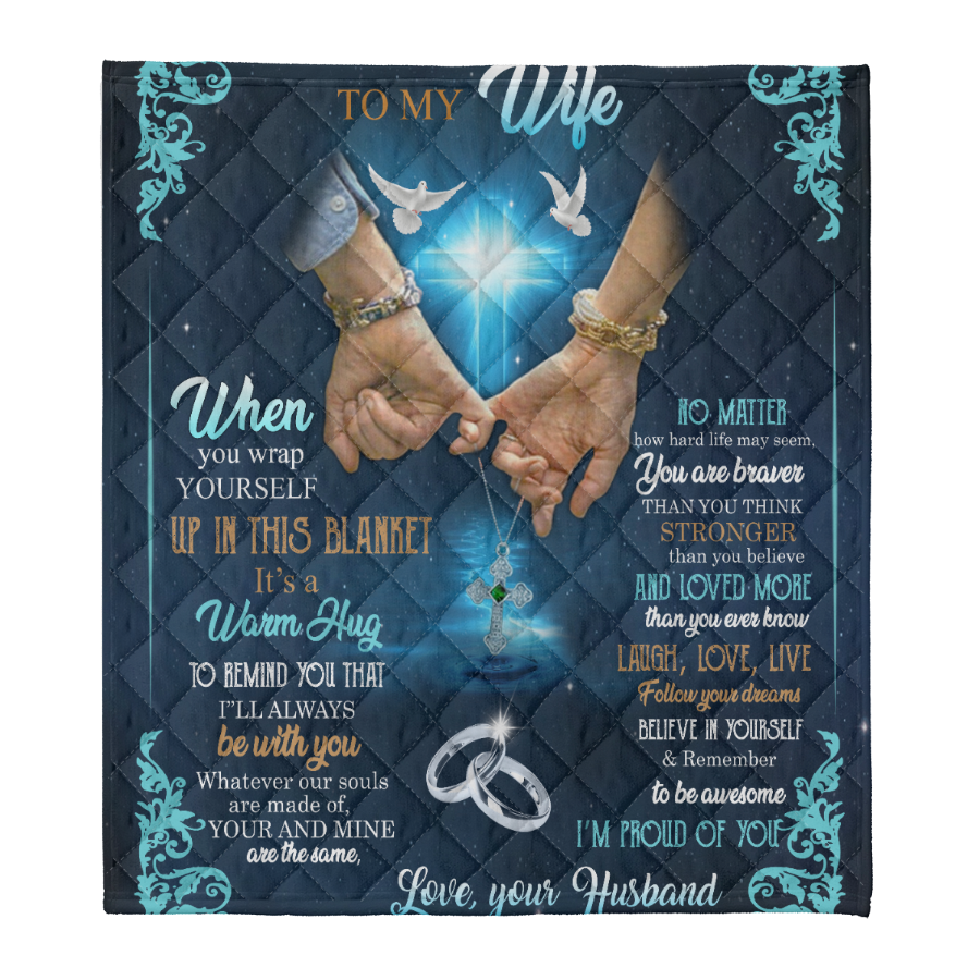 To My Wife When You Wrap Yourself Up In This Blanket Gift For Wife From Husband Birthday Gift Home Decor Bedding Couch Sofa Soft and Comfy Cozy 1641455891933.png
