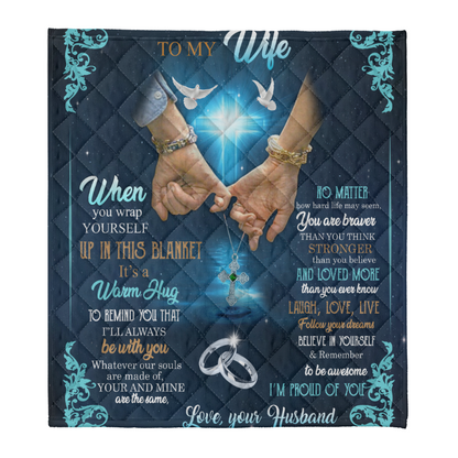 To My Wife When You Wrap Yourself Up In This Blanket Gift For Wife From Husband Birthday Gift Home Decor Bedding Couch Sofa Soft and Comfy Cozy 1641455891933.png