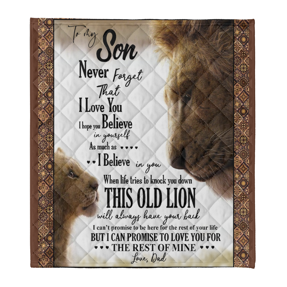 Gift For Son Blanket, To My Son Lion King Believe In Yourself Gift From Dad Fleece Blanket 1641456342159.png