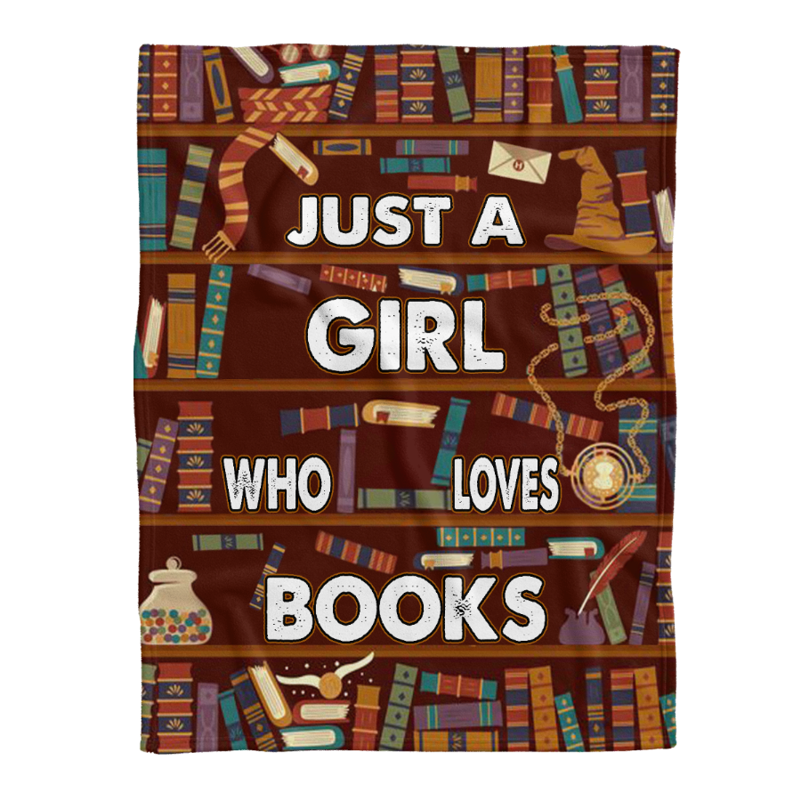 Vintage Librarian Blanket, Just A Girl Who Loves Books Blanket Gift For Book Lover Birthday Gift Bedding Couch Sofa Soft And Comfy Cozy 1641456804086.png