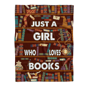 Vintage Librarian Blanket, Just A Girl Who Loves Books Blanket Gift For Book Lover Birthday Gift Bedding Couch Sofa Soft And Comfy Cozy 1641456804086.png