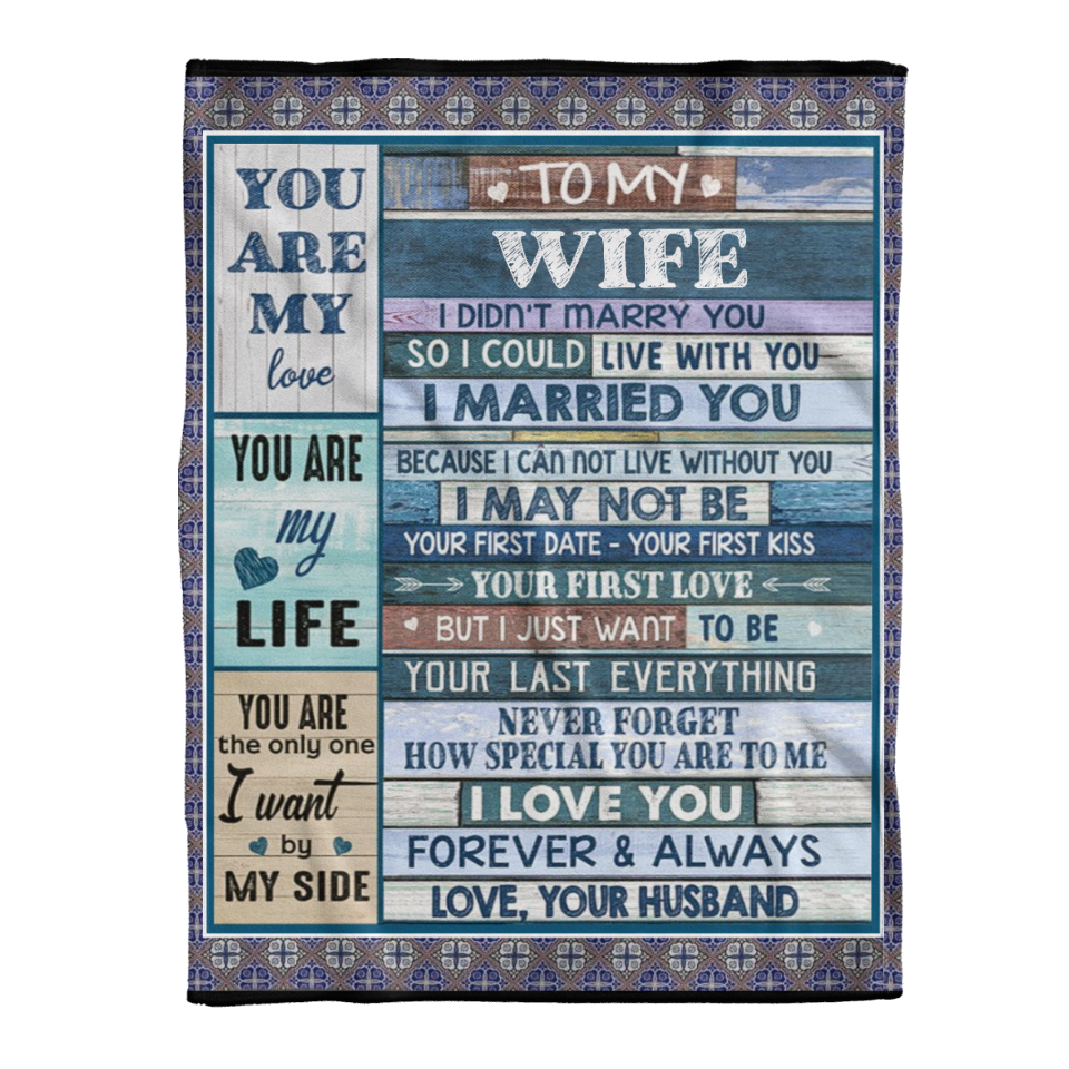 Gift For Wife Blanket, To My Wife You Are My Love Fleece Blanket 1641464205619.png