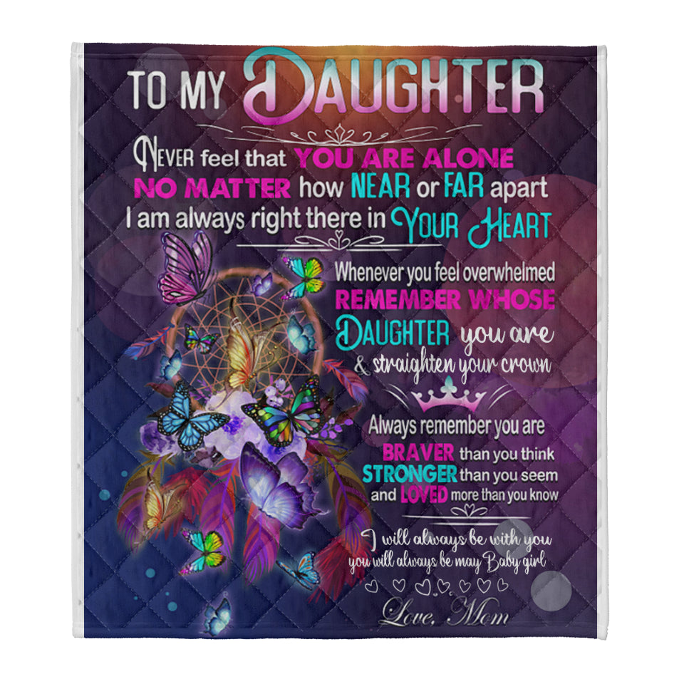 Gift For Daughter Blanket, To My Daughter Never Feel That You Are Alone - Love From Mom 1641523241227_5804aedd-c469-4c23-b2cd-bc9e619d30c6.png