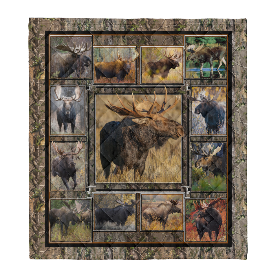 Love Moose Hunting Fleece Blanket - Quilt Blanket, 1641524722321.png