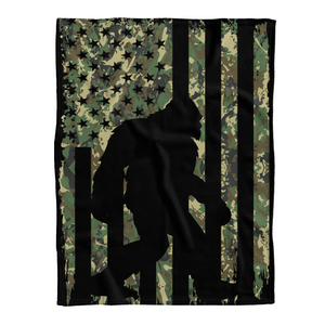 Bigfoot Blanket, Bigfoot I Believe Sasquatch Patriot American Flag Blanket 1641527952130.png