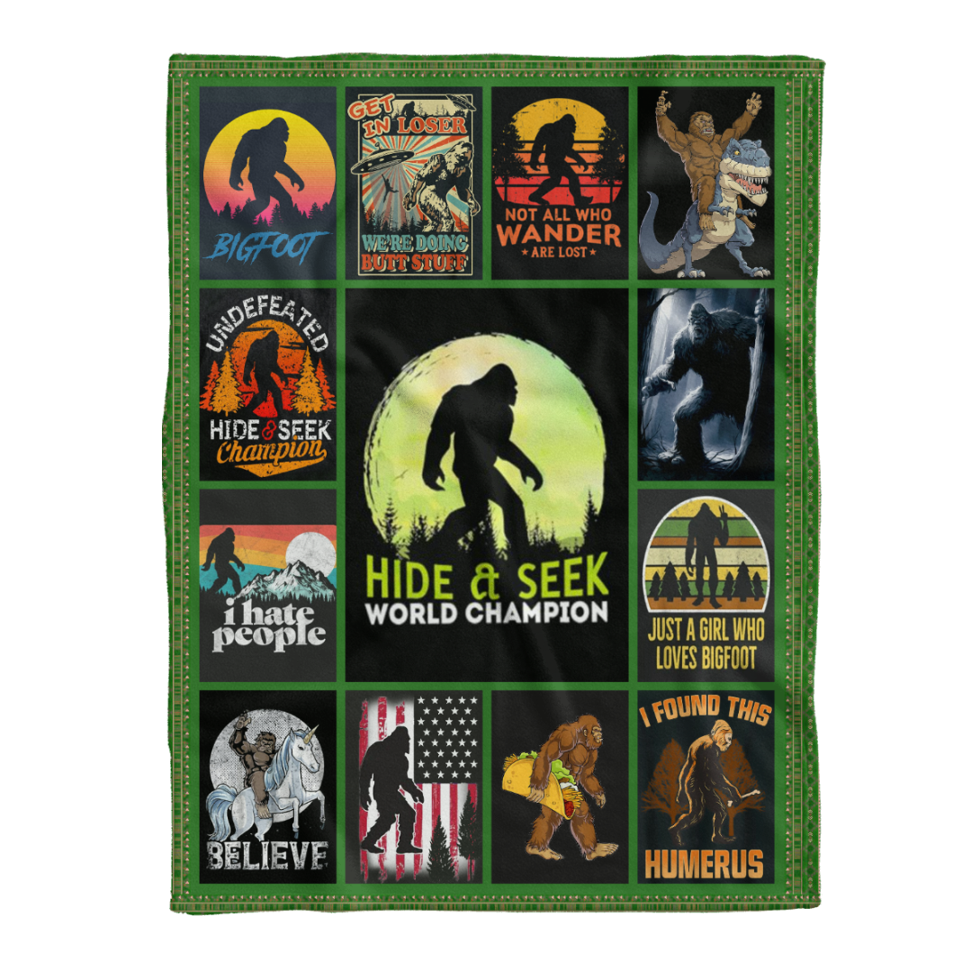 Bigfoot Sasquatch Yeti Hide And Seek World Champion Fleece Blanket 1641528500715.png