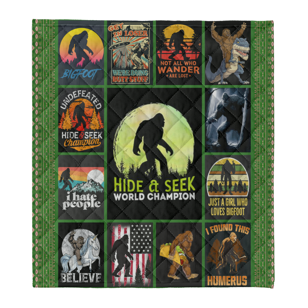 Bigfoot Sasquatch Yeti Hide And Seek World Champion Fleece Blanket 1641528506678.png