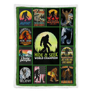 Bigfoot Sasquatch Yeti Hide And Seek World Champion Fleece Blanket 1641528516996.png