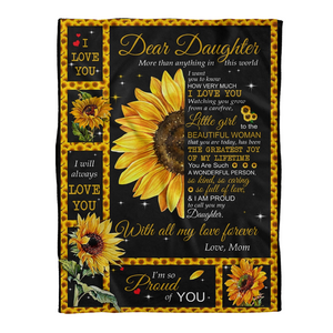 Sunflower Dear Daughter More Than Annything In This World Blanket Daughter Gift From Mom Gift For Daughter Birthday Gift Home Decor Bedding Couch Sofa Soft And Comfy Cozy 1641538541052.png
