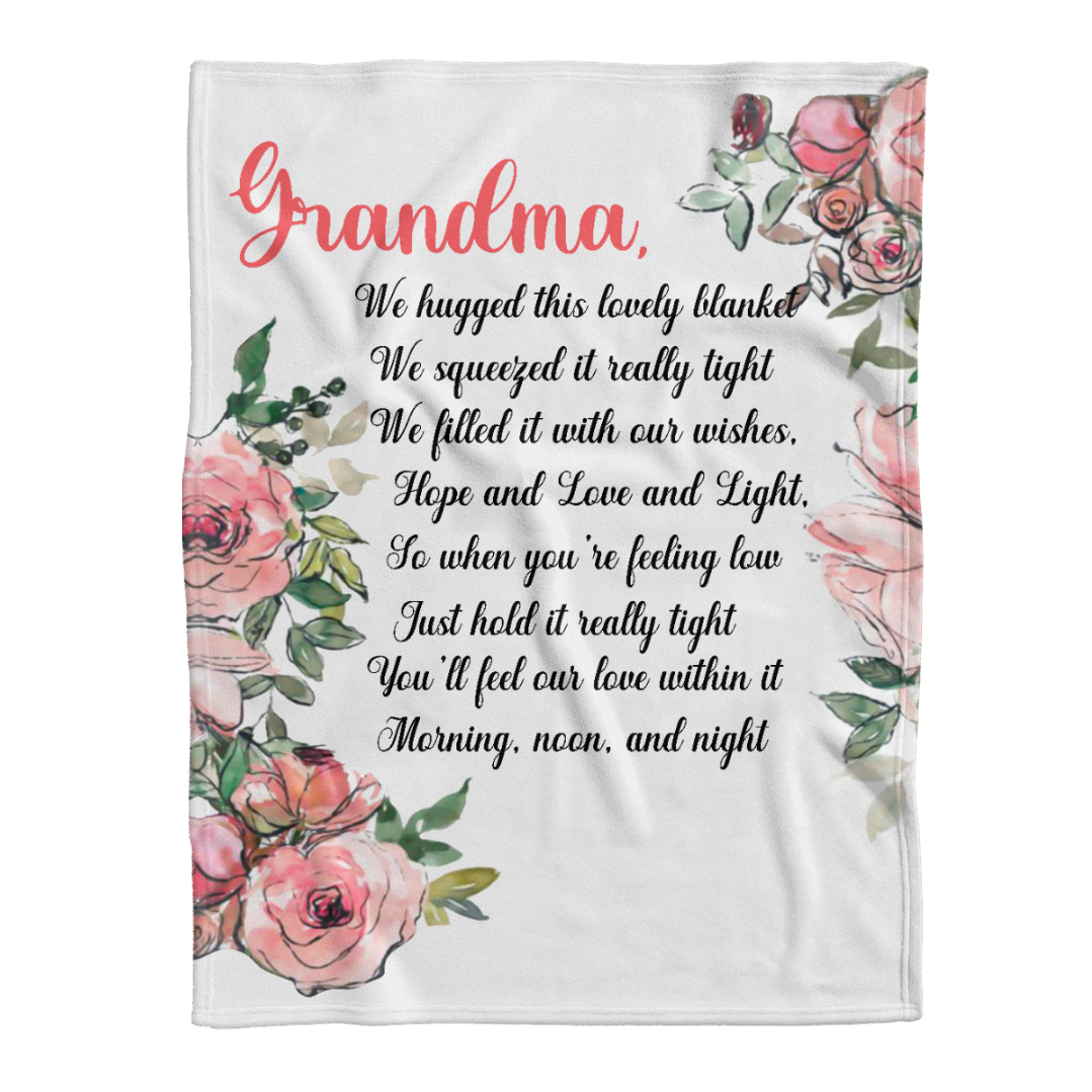 To My Grandma Hugged This Lovely Fleece Blanket Gift For Grandparents Gift From Granddaughter Gift For Grandson Home Decor Bedding Couch Sofa Soft and Comfy Cozy 1641542336651.png