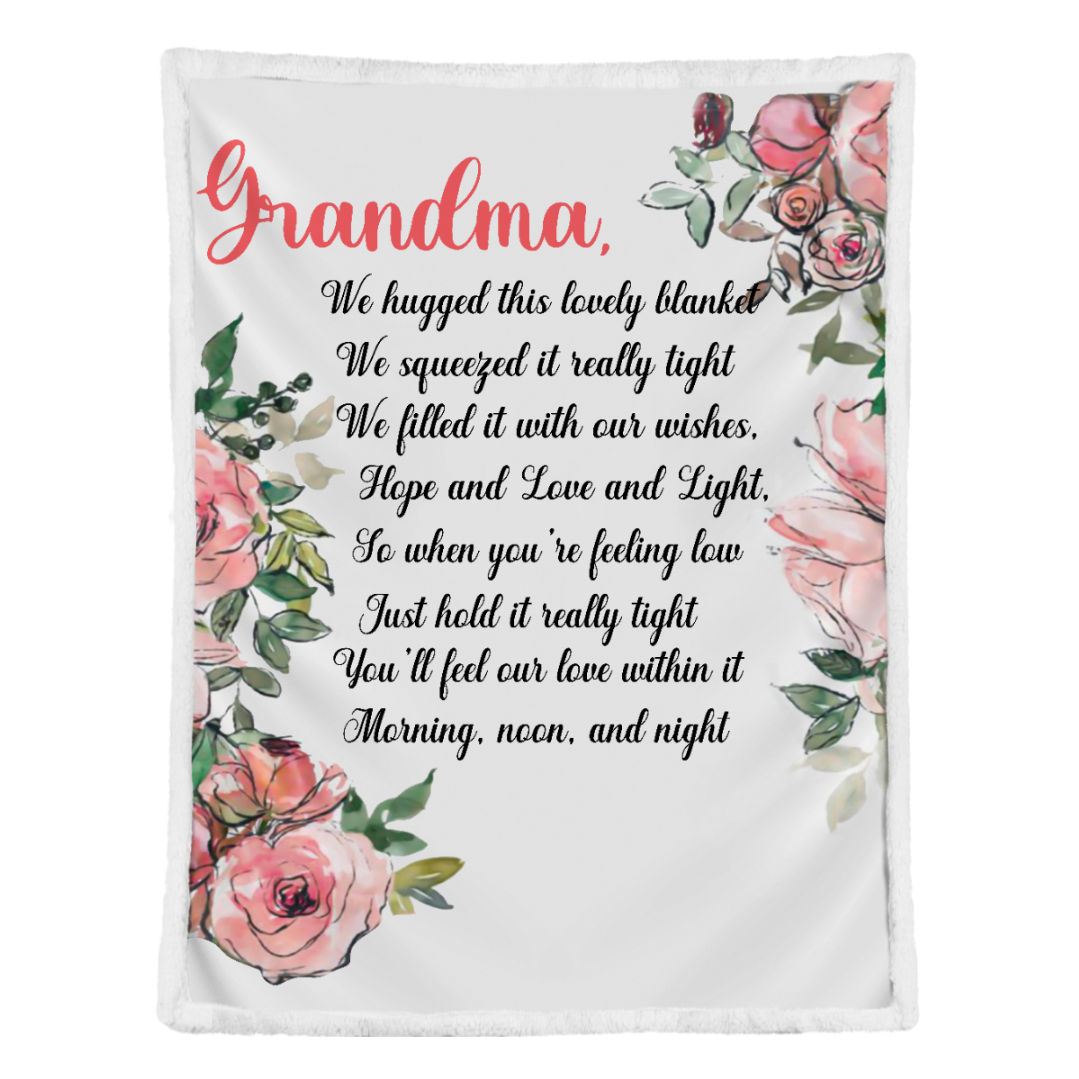 To My Grandma Hugged This Lovely Fleece Blanket Gift For Grandparents Gift From Granddaughter Gift For Grandson Home Decor Bedding Couch Sofa Soft and Comfy Cozy 1641542345457.png