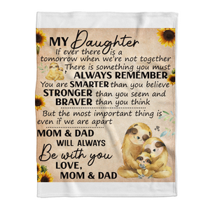 Sloth's Family To Our Daughter Fleece Blanket Home Decor Bedding Couch Sofa Soft And Comfy Cozy 1641544877530.png